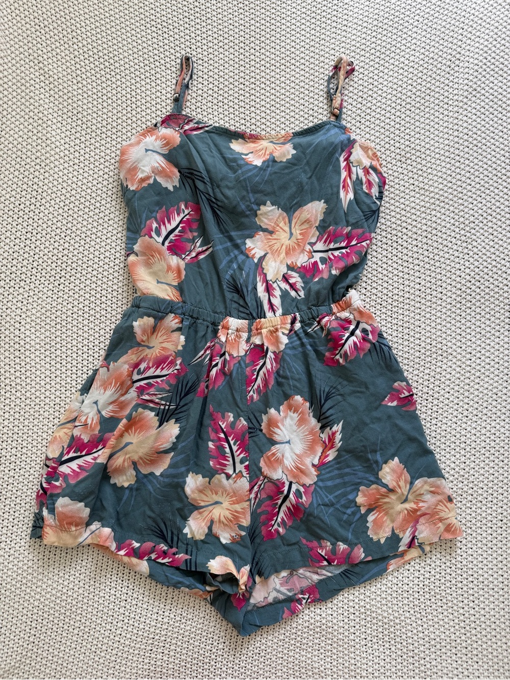Roxy Navy Floral Tropical Romper